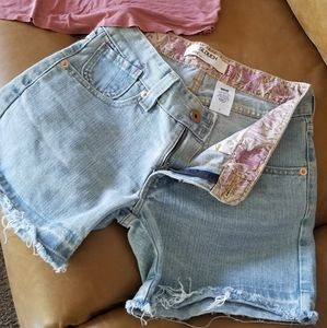 WOMENS LEVIS SLOUCH JEAN SHORTS